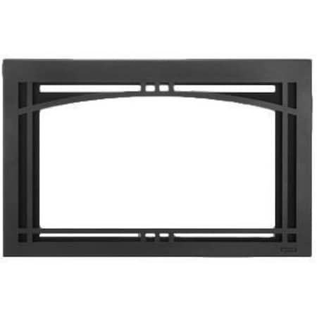 Muebles 35 in. Contemporary Arch Screen Front Fireplace, Black MU2940408